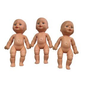 Vintage 1996 Cititoy Baby Dolls Blue Eyes 8" Plastic Dolls Lot 3